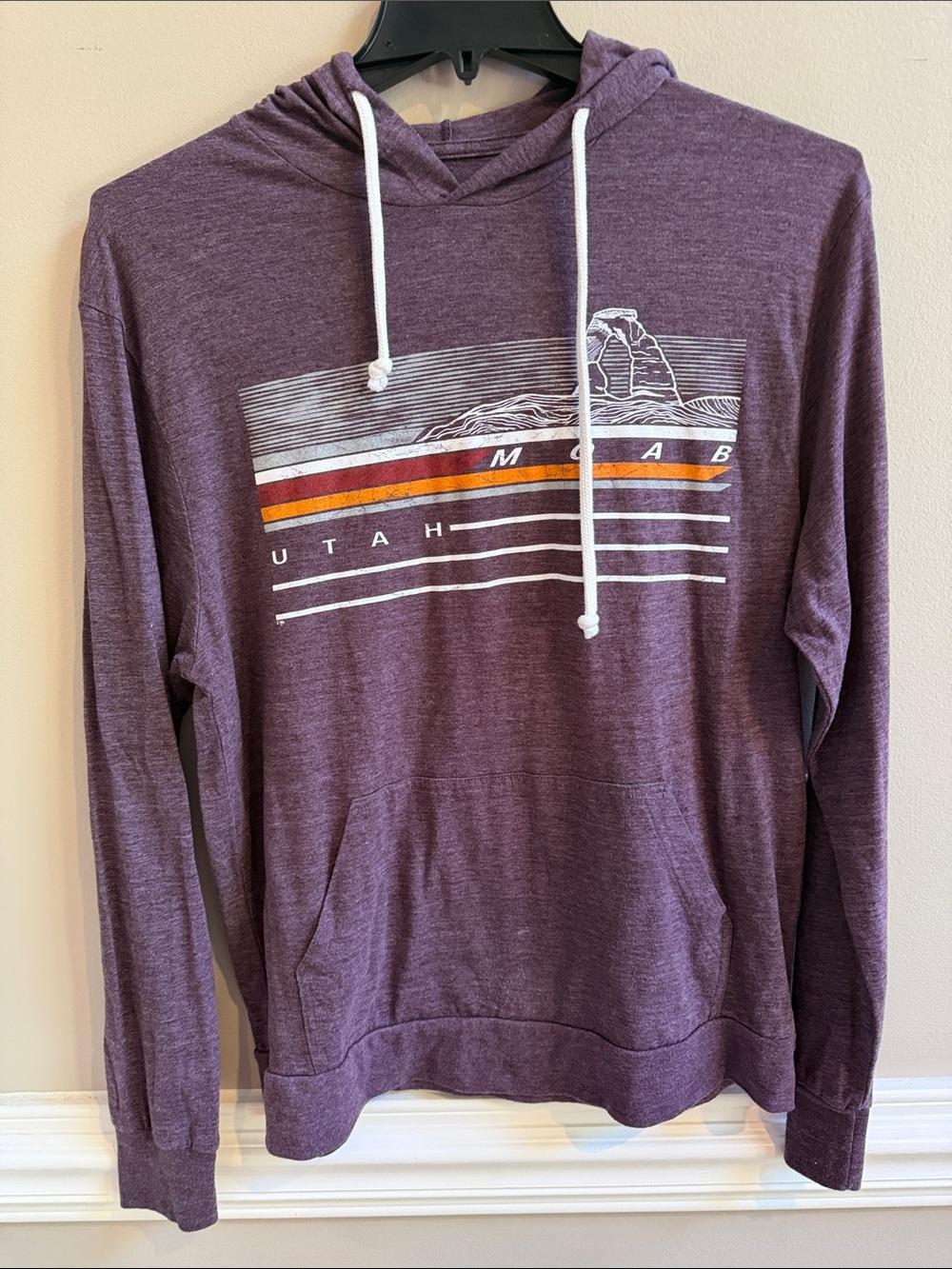 Moab Utah Arches National Park Maroon Hooded Pullover Unisex Large